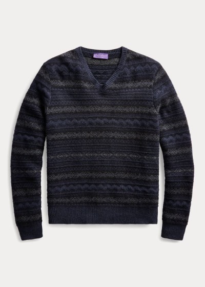 Sueter Ralph Lauren Hombre Azul Marino Multicolor - Fair Isle Cashmere - QCPHK1650